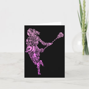 Lacrosse Player Youth Women Girls Kids Card