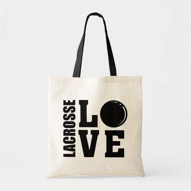 Lacrosse Players, Lacrosse Love Tote Bag (Front)