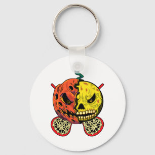 Lacrosse Pumpkin Skull Designs For Halloween Lacro Keychain