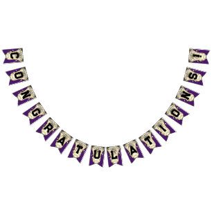 Lacrosse Purple Congratulations Bunting Flags