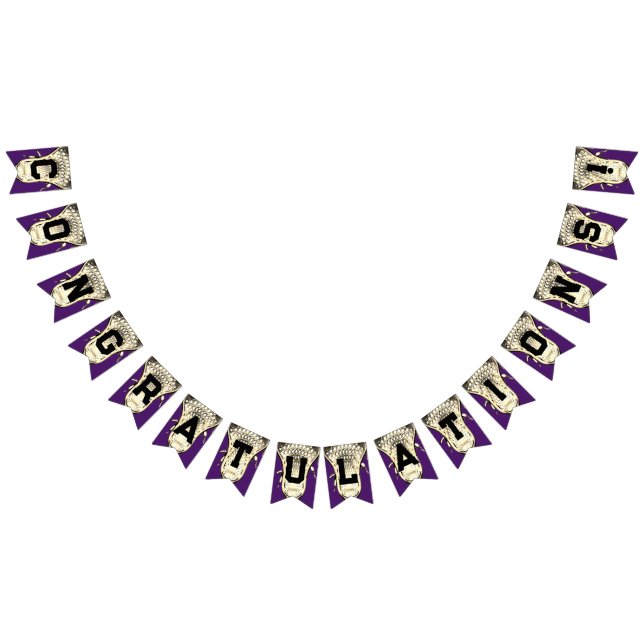 Lacrosse Purple Congratulations Bunting Flags (All)