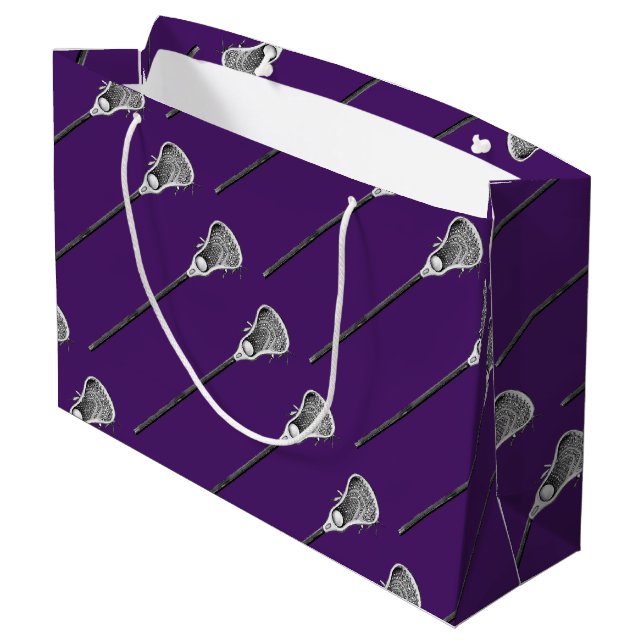 Lacrosse Purple Large Gift Bag (Back Angled)