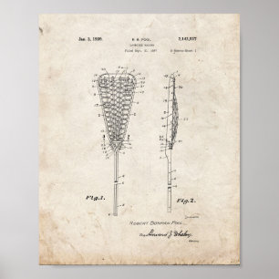 Lacrosse Racket Patent - Old Look Poster