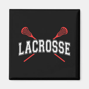 Lacrosse  Red Crossed Sticks  for youth or adult Magnet