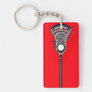 Lacrosse Red Team Keychain