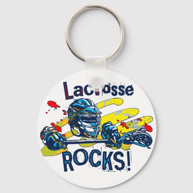 Lacrosse Rocks  LaX Gear Keychain (Front)