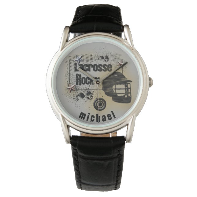 Lacrosse Rocks! Personalized Watch (Front)