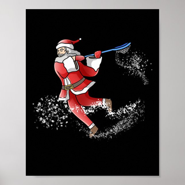 Lacrosse Santa Christmas Cool Lax Sport Ugly X-mas Poster (Front)