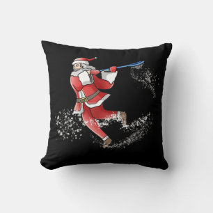 Lacrosse Santa Christmas Cool Lax Sport Ugly X-Mas Throw Pillow