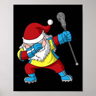 Lacrosse Santa Claus Lax Christmas Dabbing Men Wom Poster