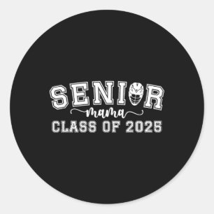 Lacrosse Senior Mama Cl Of 2025 Lacrosse Senior Mo Classic Round Sticker