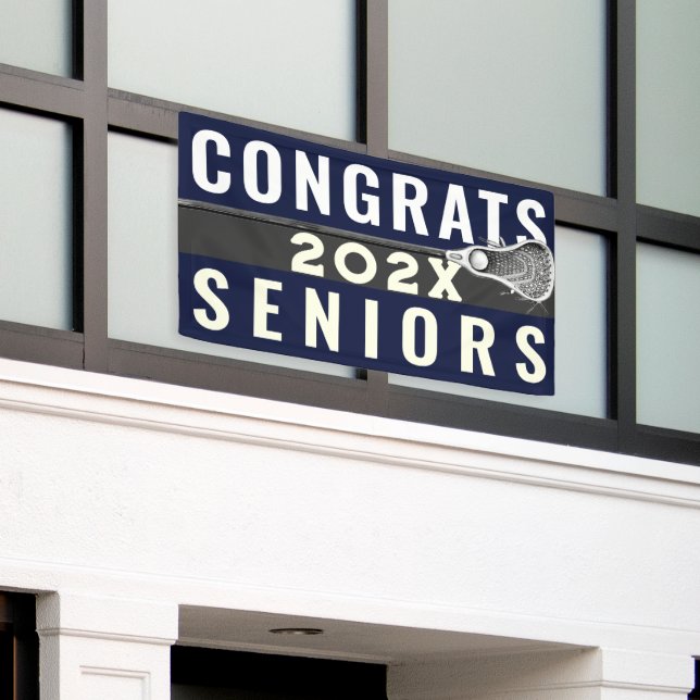 Lacrosse Senior Night Congrats Banner (Outside Building)