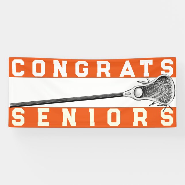 Lacrosse Senior Night Orange Banner (Horizontal)
