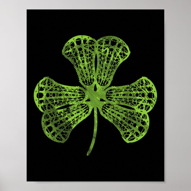 Lacrosse Shamrock Clover St Patricks Day Player Co Poster (Front)