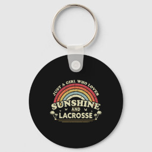 Lacrosse Shirt. A Girl Who Loves Sunshine And Lacr Keychain