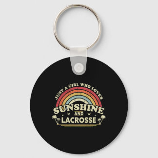 Lacrosse Shirt. A Girl Who Loves Sunshine And Lacr Keychain