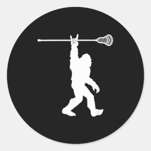 Lacrosse-shirt Vintage Lax Bigfoot Sasquatch Youth Classic Round Sticker