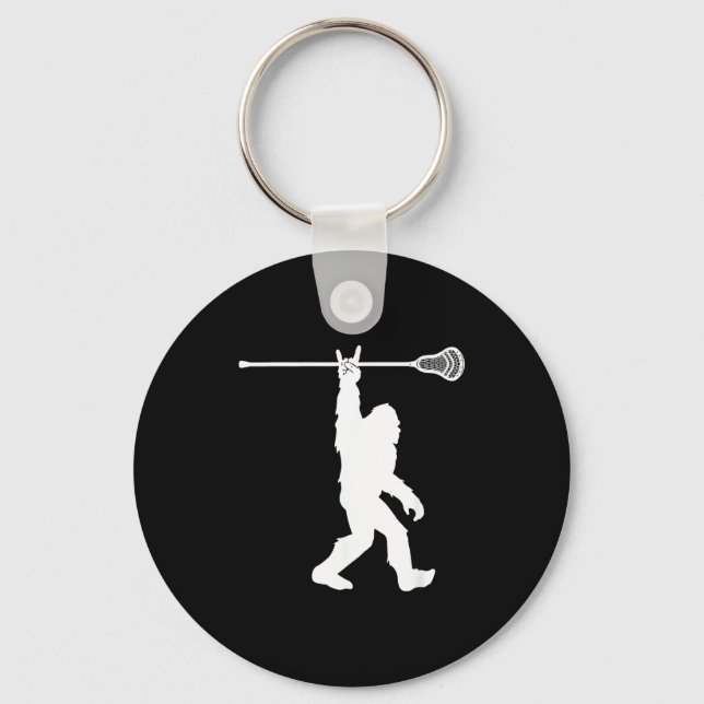 Lacrosse-shirt Vintage Lax Bigfoot Sasquatch Youth Keychain (Front)