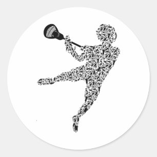 Lacrosse Shirts Icon Lacrosse Player Shirt White U Classic Round Sticker
