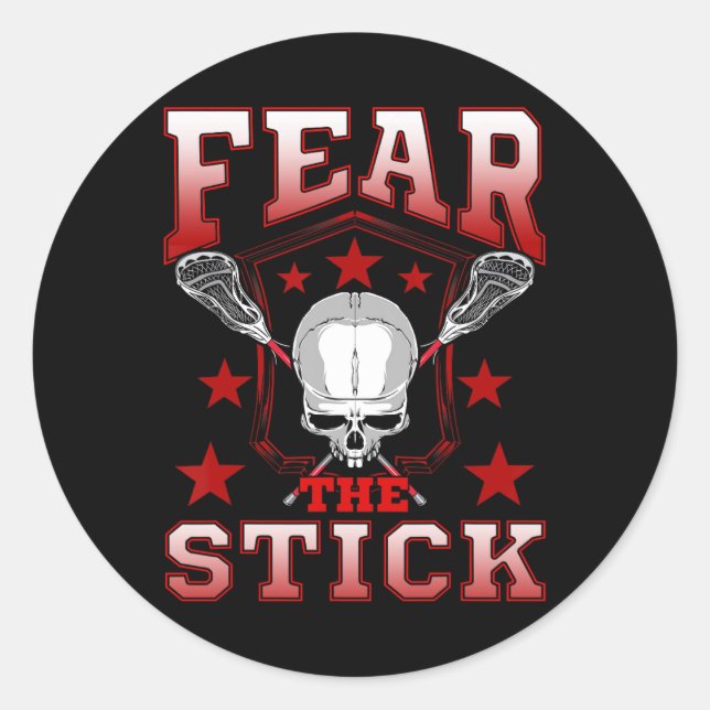 Lacrosse Shirts Lacross T Shirt Lax Shirt Fearless Classic Round Sticker (Front)
