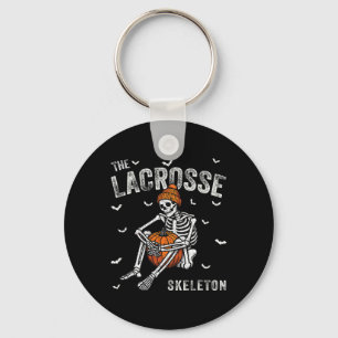 Lacrosse Skeleton Funny Halloween Matching  Keychain
