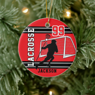 Lacrosse 🥍 Sport - Red Ceramic Ornament