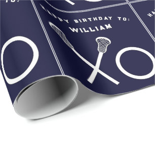 Lacrosse Sports Birthday Wrapping Paper
