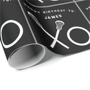 Lacrosse Sports Birthday Wrapping Paper