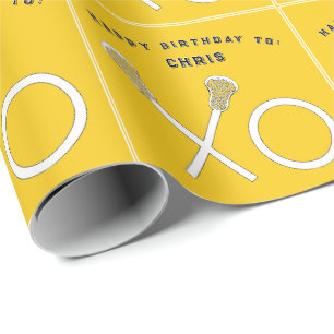 Lacrosse Sports Birthday Wrapping Paper