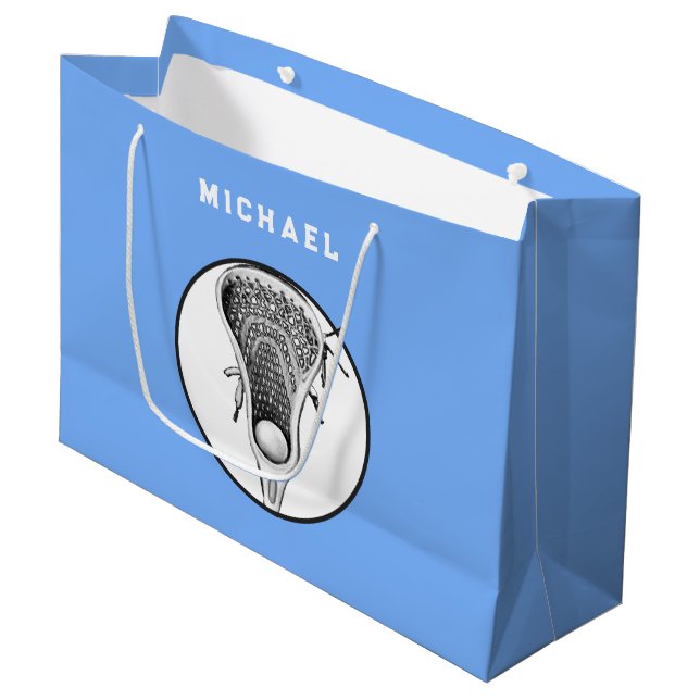 Lacrosse Sports Bleu clair Grand sac cadeau (Devant Angle)
