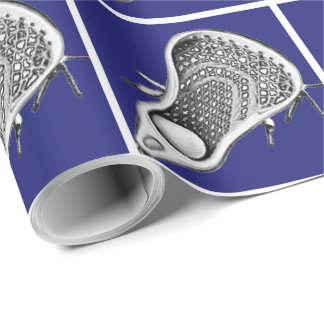 Lacrosse Sports Blue Wrapping Paper