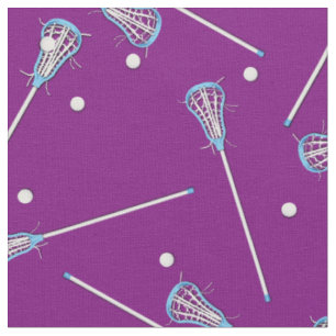 Lacrosse Sports Boys Decor Purple Fabric