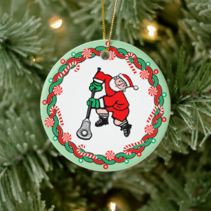 Lacrosse Sports Ceramic Ornament