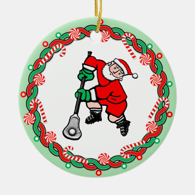 Lacrosse Sports Ceramic Ornament (Front)