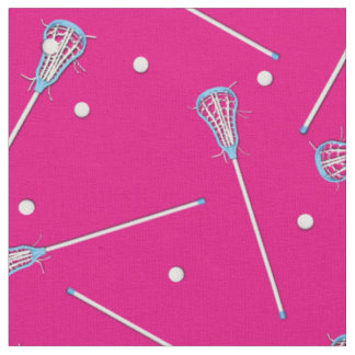 Lacrosse Sports Girls Pink Decor Fabric