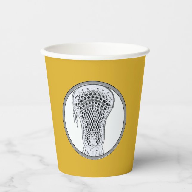 Lacrosse Sports Gold Paper Cups (Front)