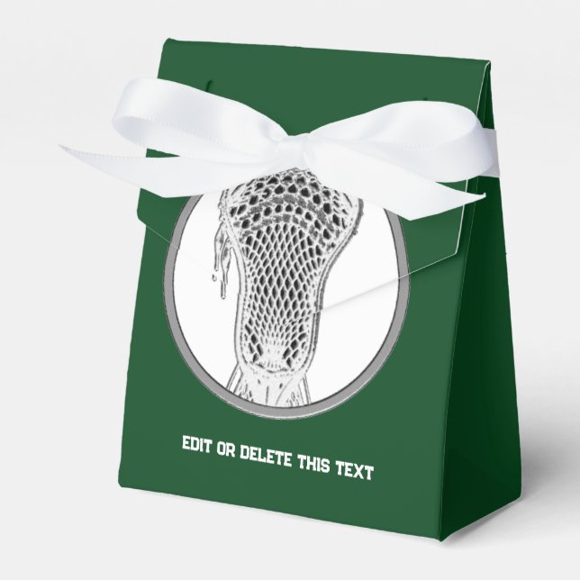 Lacrosse Sports Green Favor Box (Front Side)