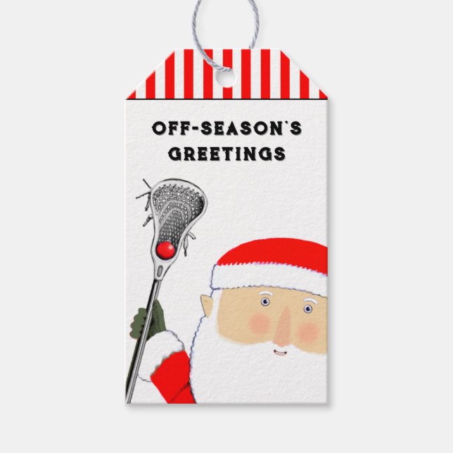 Lacrosse Sports Holiday Gift Tags (Front)