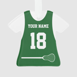 Lacrosse Sports Jersey Green with Number Ornament