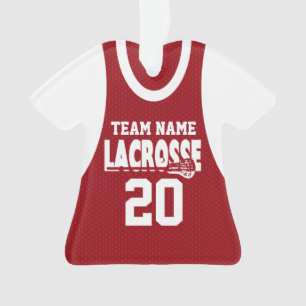 Lacrosse Sports Jersey Red with Photo Ornament