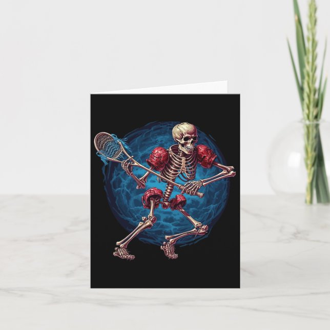 Lacrosse Sports Lover Halloween Lacrosse Player Sk Card (Front)
