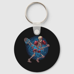 Lacrosse Sports Lover Halloween Lacrosse Player Sk Keychain