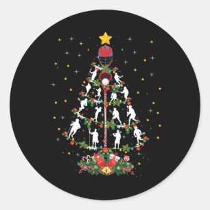 Lacrosse Sports Lover Xmas Santa Hat Lacrosse Chri Classic Round Sticker