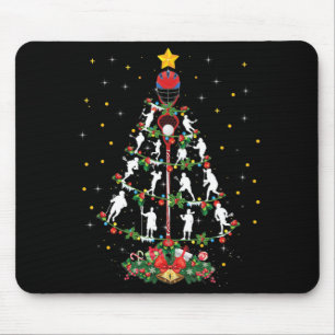 Lacrosse Sports Lover Xmas Santa Hat Lacrosse Chri Mouse Pad