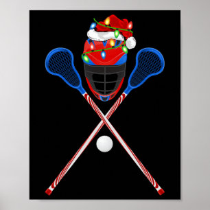 Lacrosse Sports Lover Xmas Santa Hat Lacrosse Chri Poster