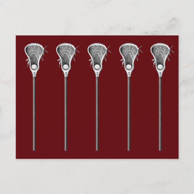 Lacrosse Sports Maroon Postcard (Front)