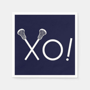 Lacrosse Sports Navy Blue Napkin