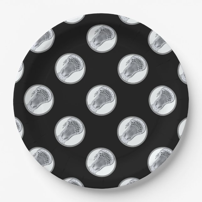 Lacrosse Sports Party Paper Plate (Front)