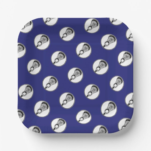 Lacrosse Sports Party Paper Plates (Front)
