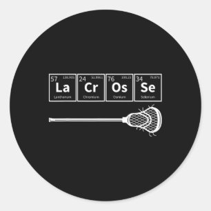 Lacrosse Sports Periodic Table Of Elements Lax Pla Classic Round Sticker